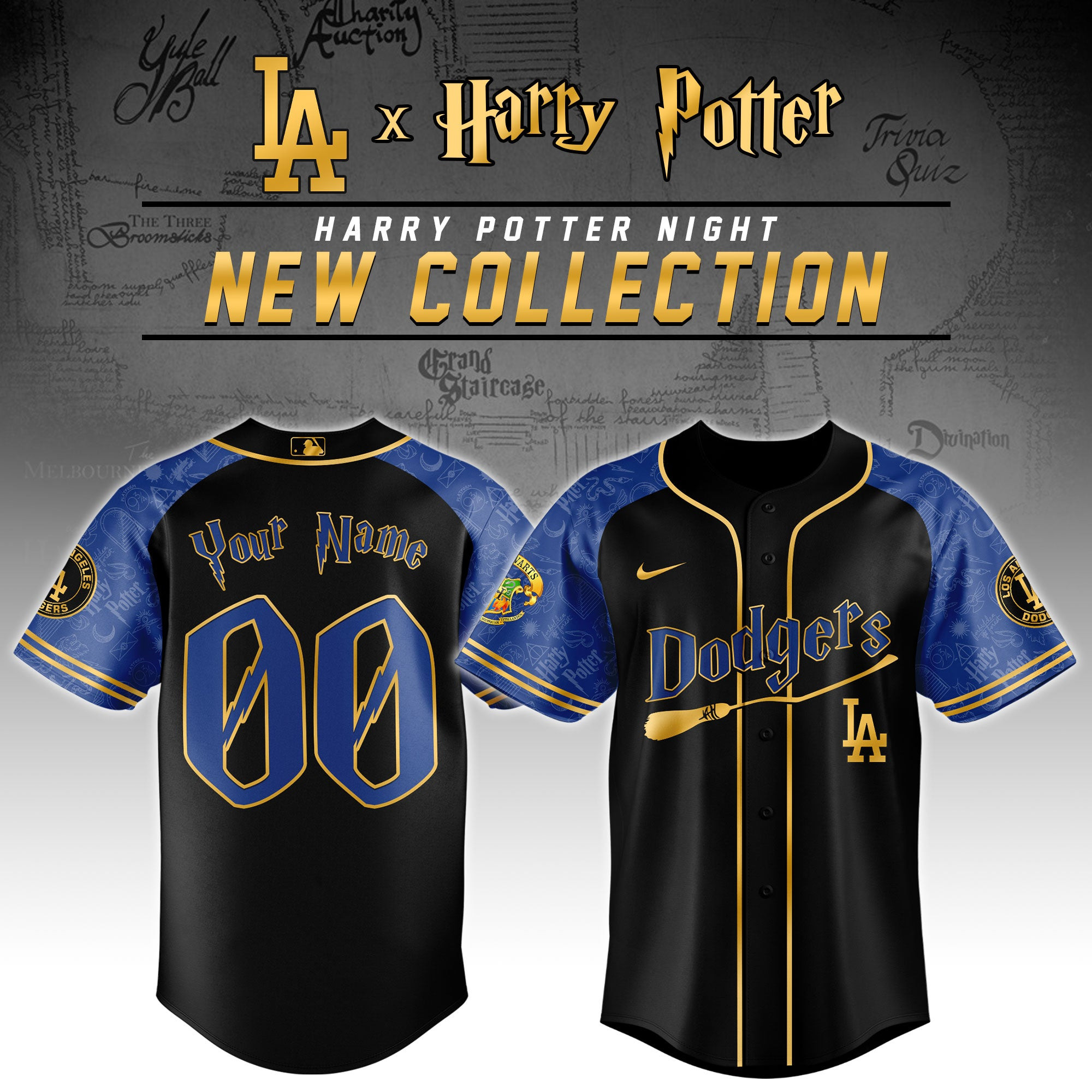 Customized Los Angeles Dodgers X Harry Potter Baseball Jersey Gifts For Baseball Fans
