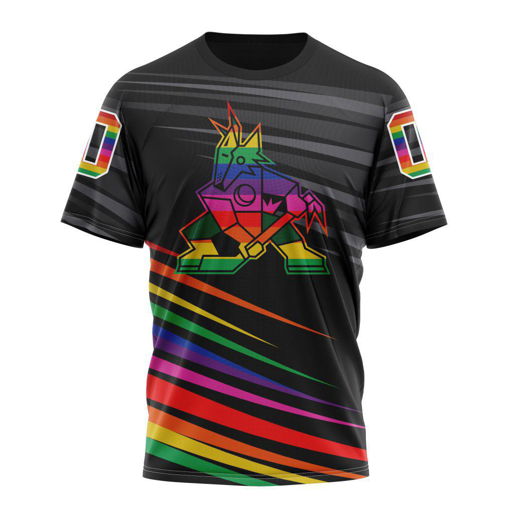 Customized NHL Arizona Coyotes LGBT Pride T-Shirt Gift For Ice Hockey Team