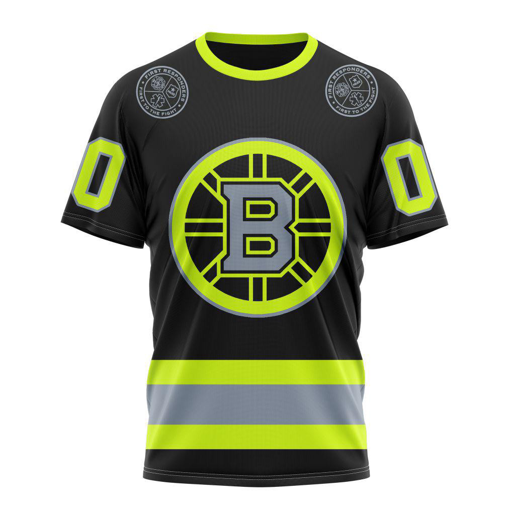 Customized NHL Boston Bruins Firefighter T-Shirt Gift For Hockey Fans