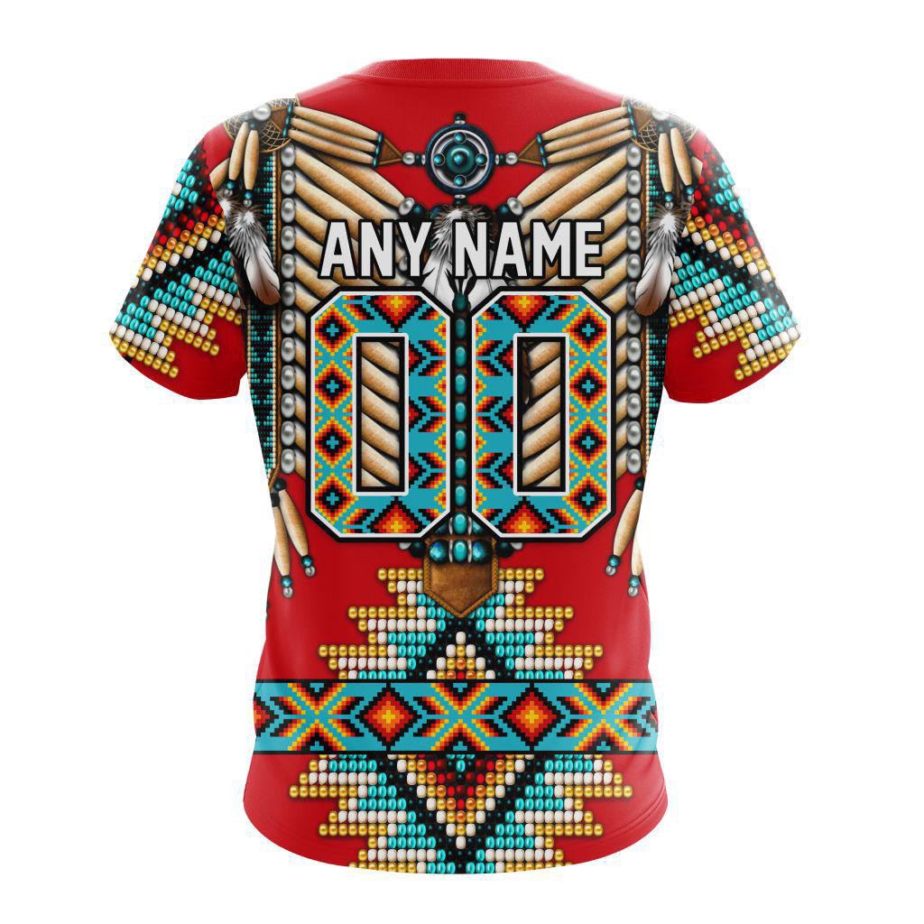 Customized NHL Carolina Hurricanes Native American Costume T-Shirt For Hockey Lovers