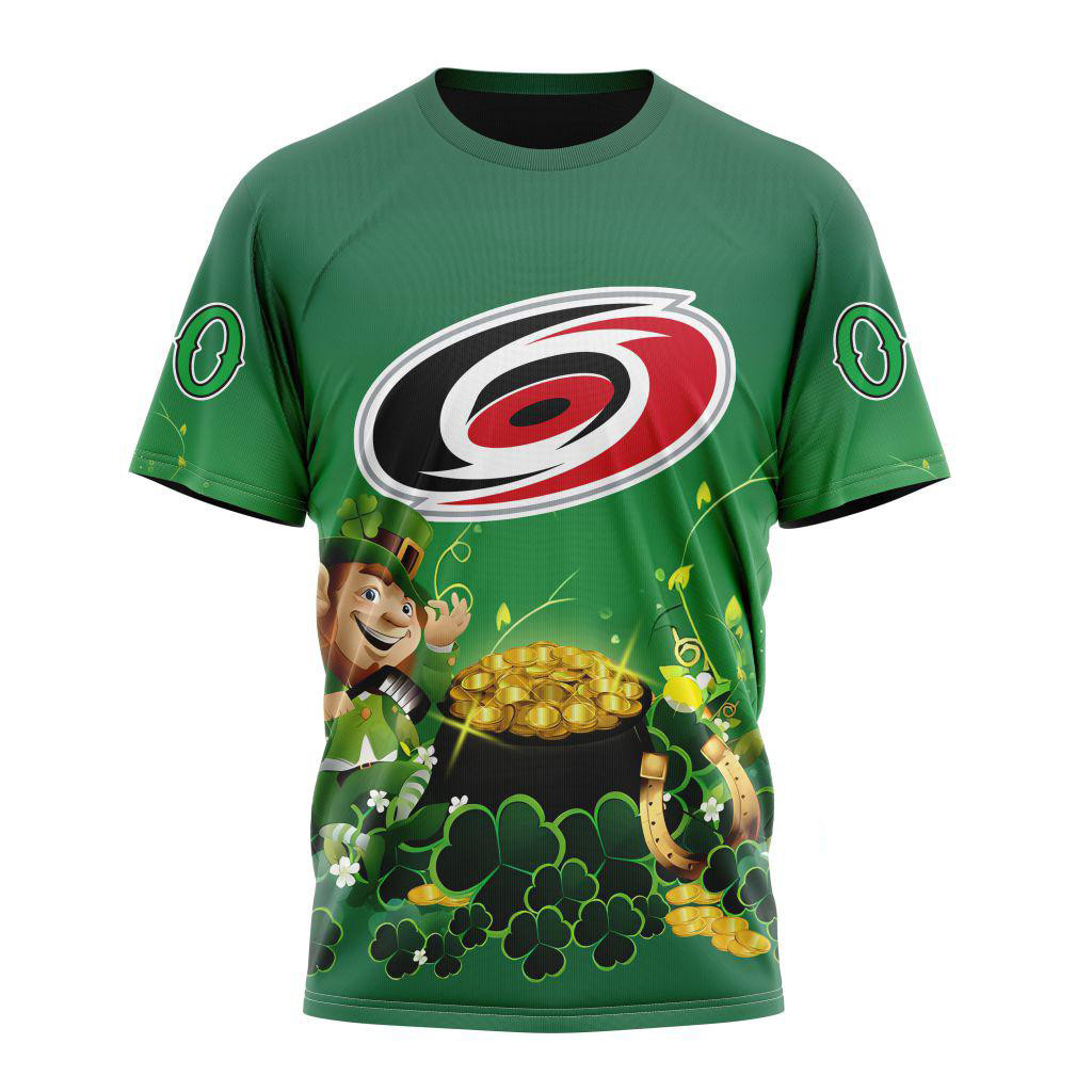 Customized NHL Carolina Hurricanes St. Patrick's Day Shirt Hockey Team Fan T-Shirt