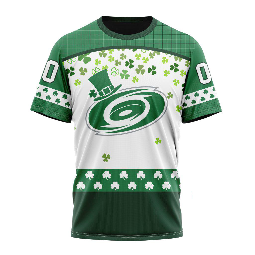 Customized NHL Carolina Hurricanes St. Patrick's Day Shirt Ice Hockey Fan Gifts For Him
