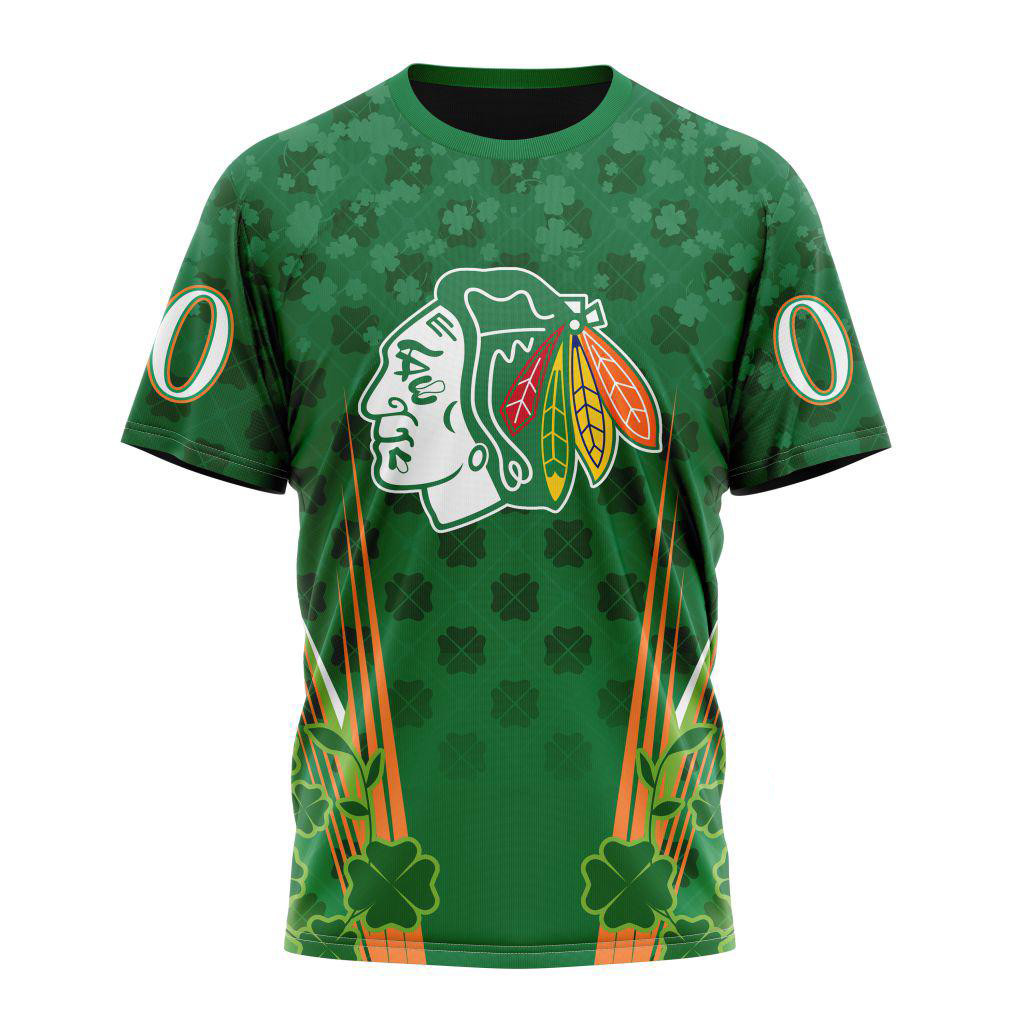 Customized NHL Chicago Blackhawks St. Patrick's Day Shirt Ice Hockey Fan Apparel