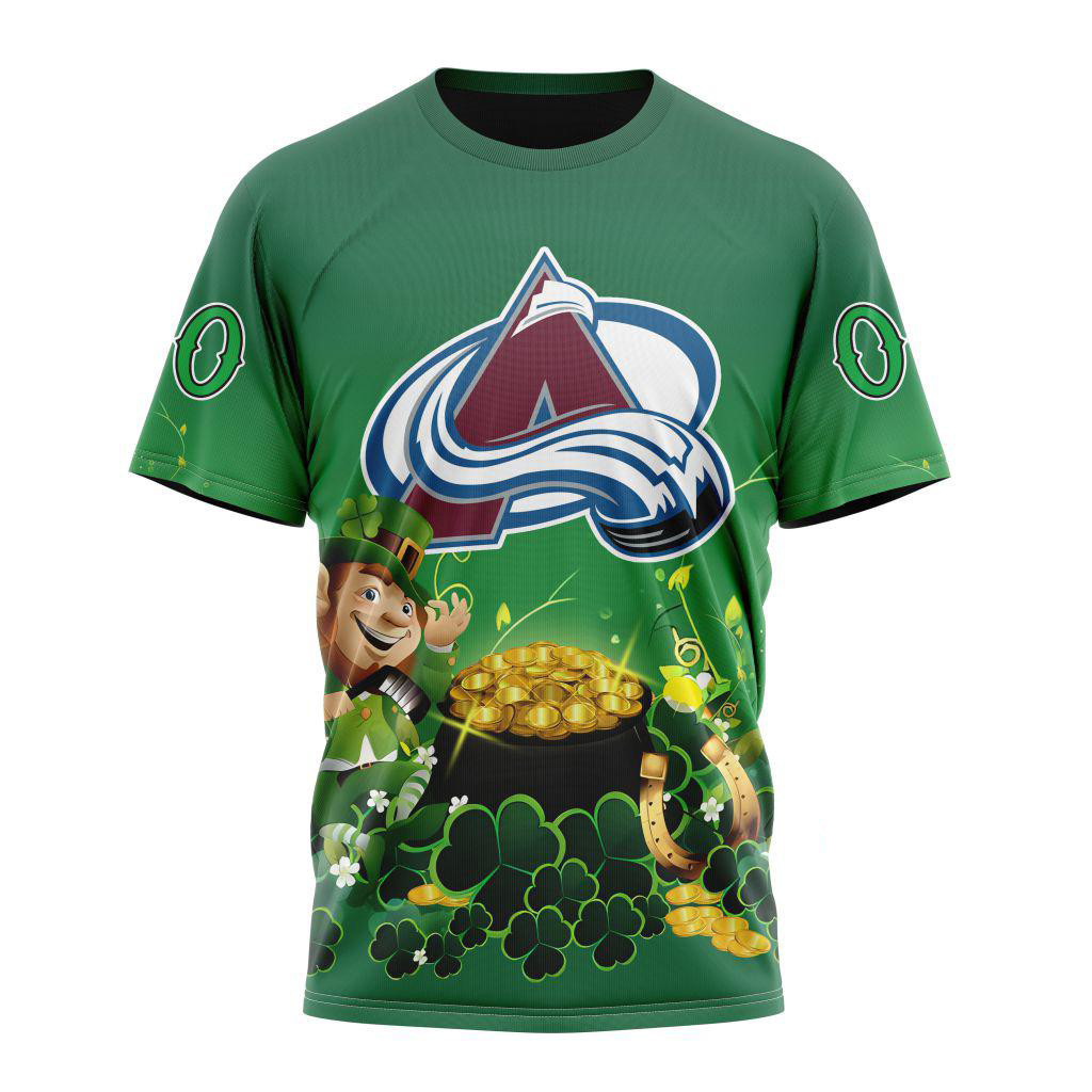 Customized NHL Colorado Avalanche St. Patrick's Day Shirt Ice Hockey Team Fan Gifts