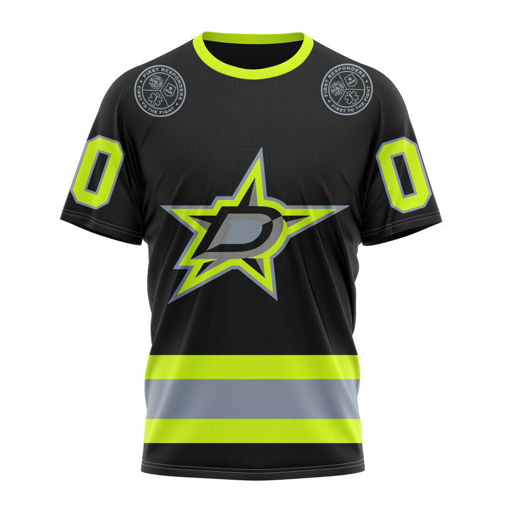 Customized NHL Dallas Stars Specialized Firefighter T-Shirt Gift For Hockey Fans