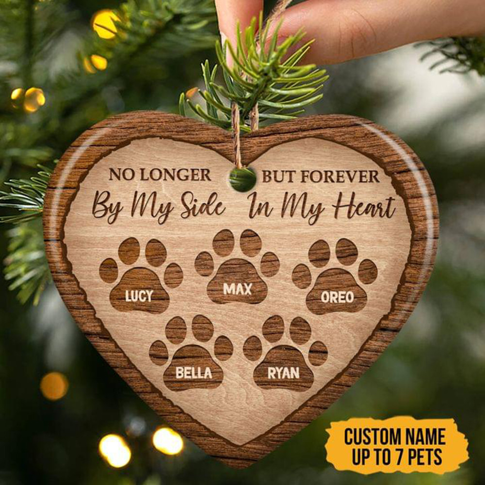 Customized No Longer But Forever By My Side In My Heart Ornament Pet Lover Ornament Xmas Decor