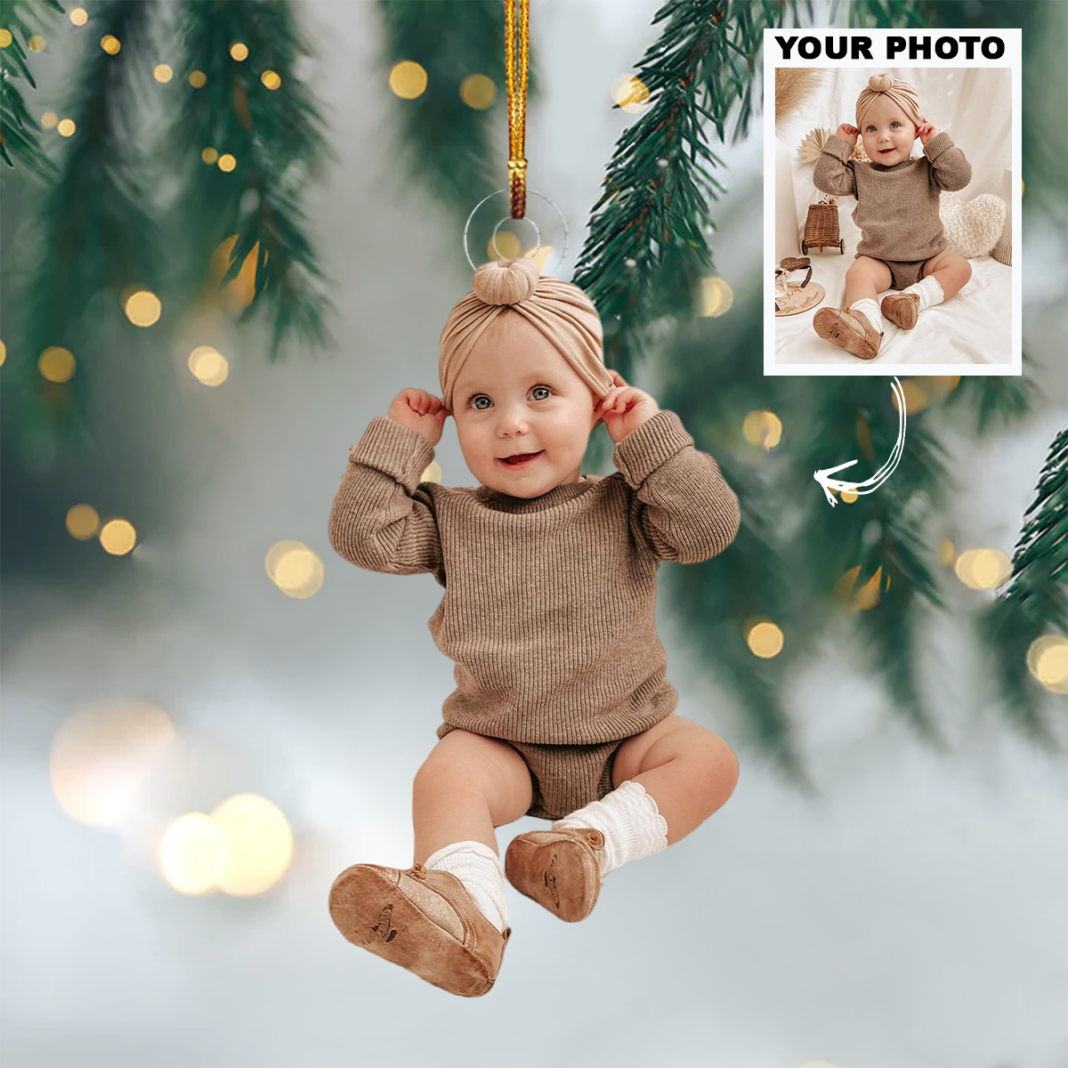 Customized Photo Ornament Baby Christmas Personalized Photo Mica Ornament Christmas Gift