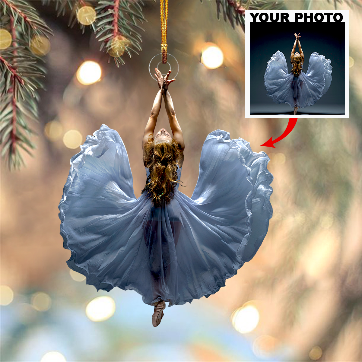 Customized Photo Ornament Ballerina Personalized Photo Mica Ornament Christmas Gift Fo