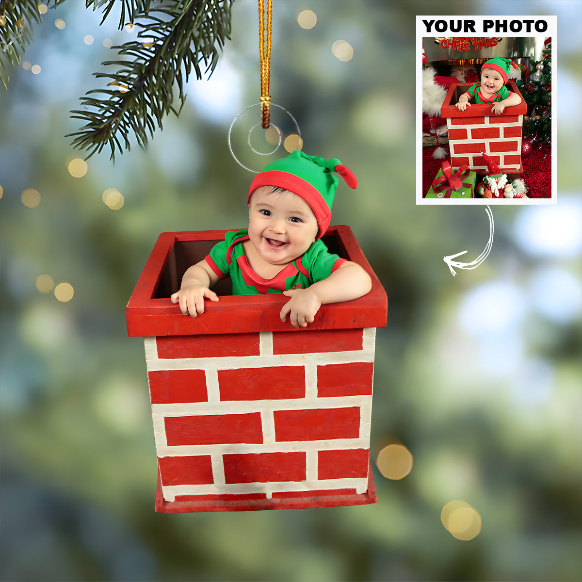 Customized Photo Ornament Christmas Baby Photo Personalized Photo Mica Ornament Christmas