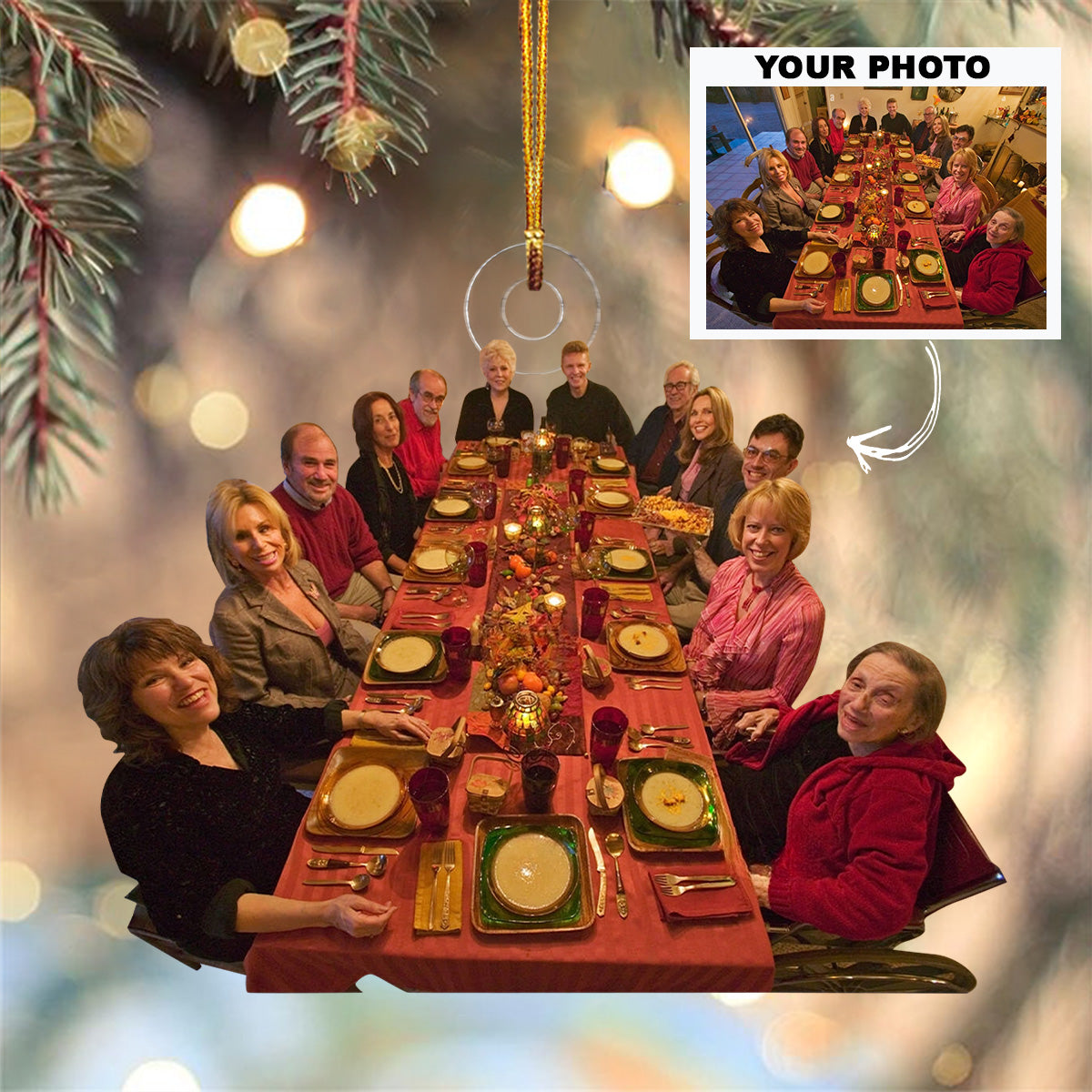 Customized Photo Ornament Christmas Family Forever Personalized Photo Mica Ornament Ch