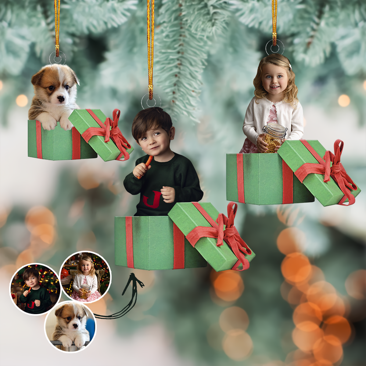Customized Photo Ornament Christmas Gift Personalized Photo Mica Ornament Christmas Gift