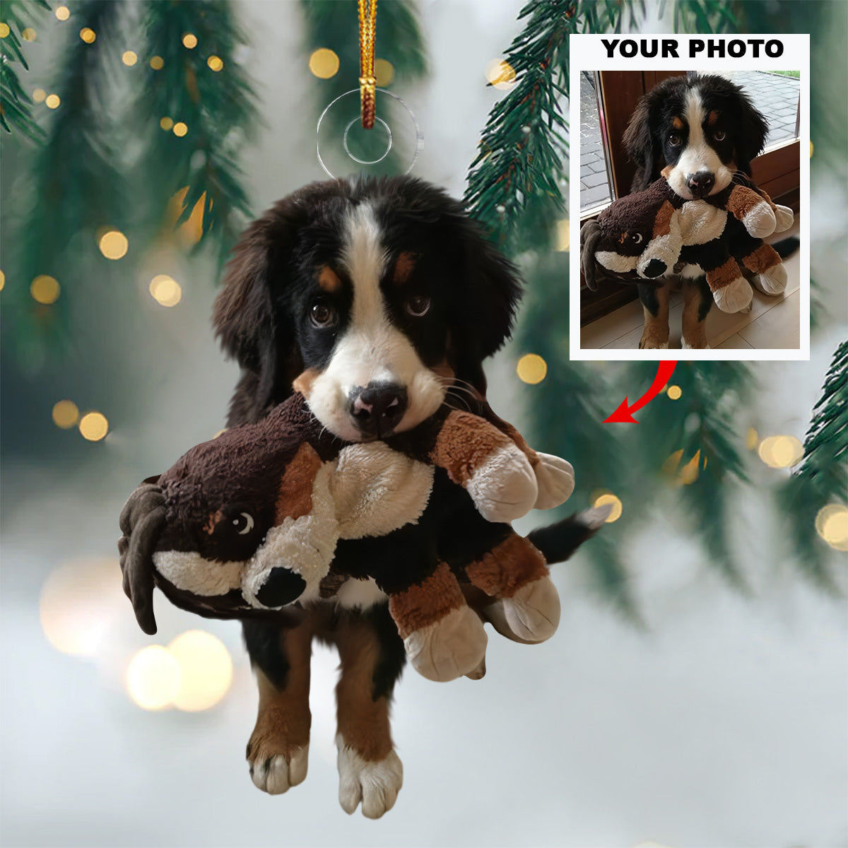 Customized Photo Ornament Christmas Pet Personalized Photo Mica Ornament Christmas Gift