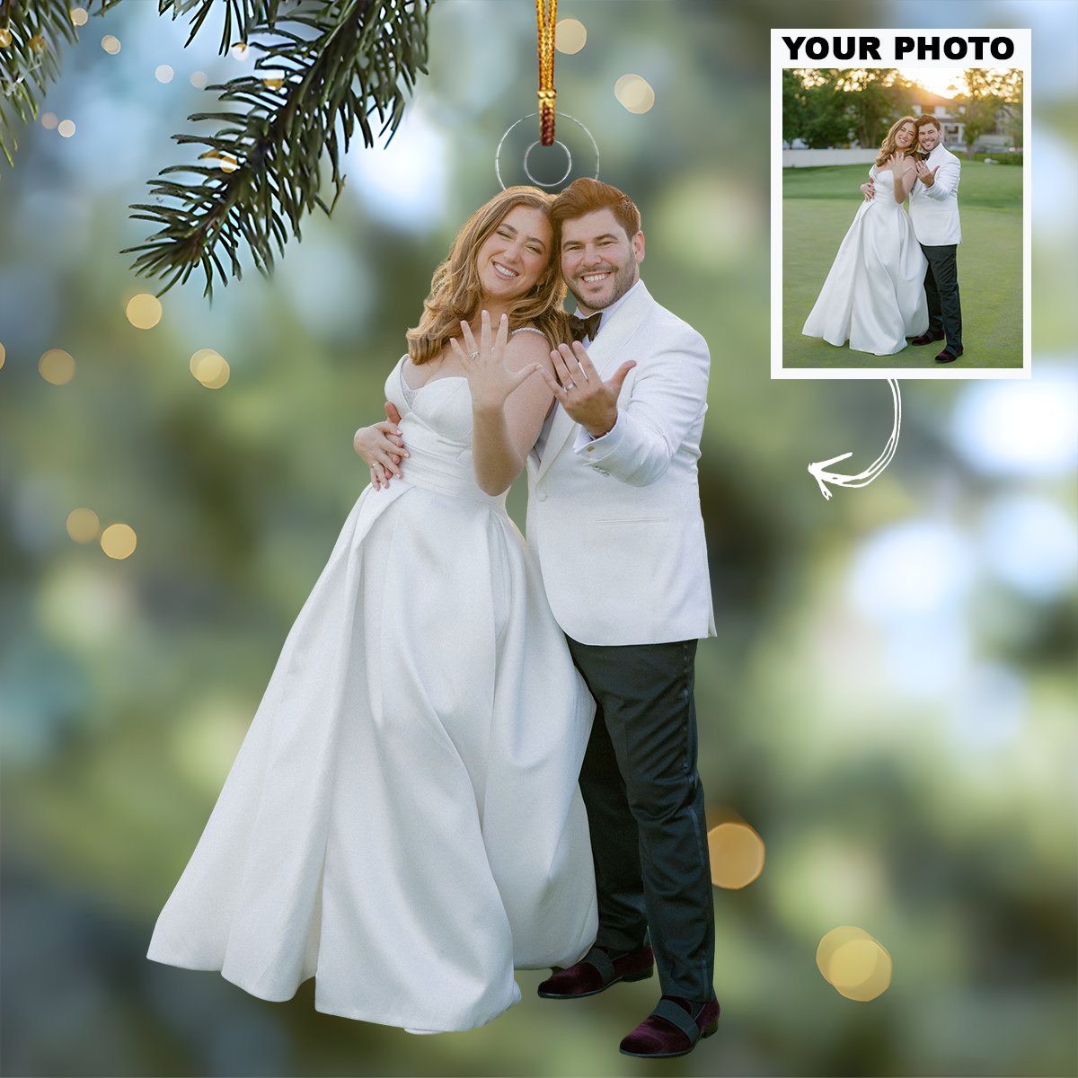 Customized Photo Ornament Couple Anniversary Photo Personalized Photo Mica Ornament Ch