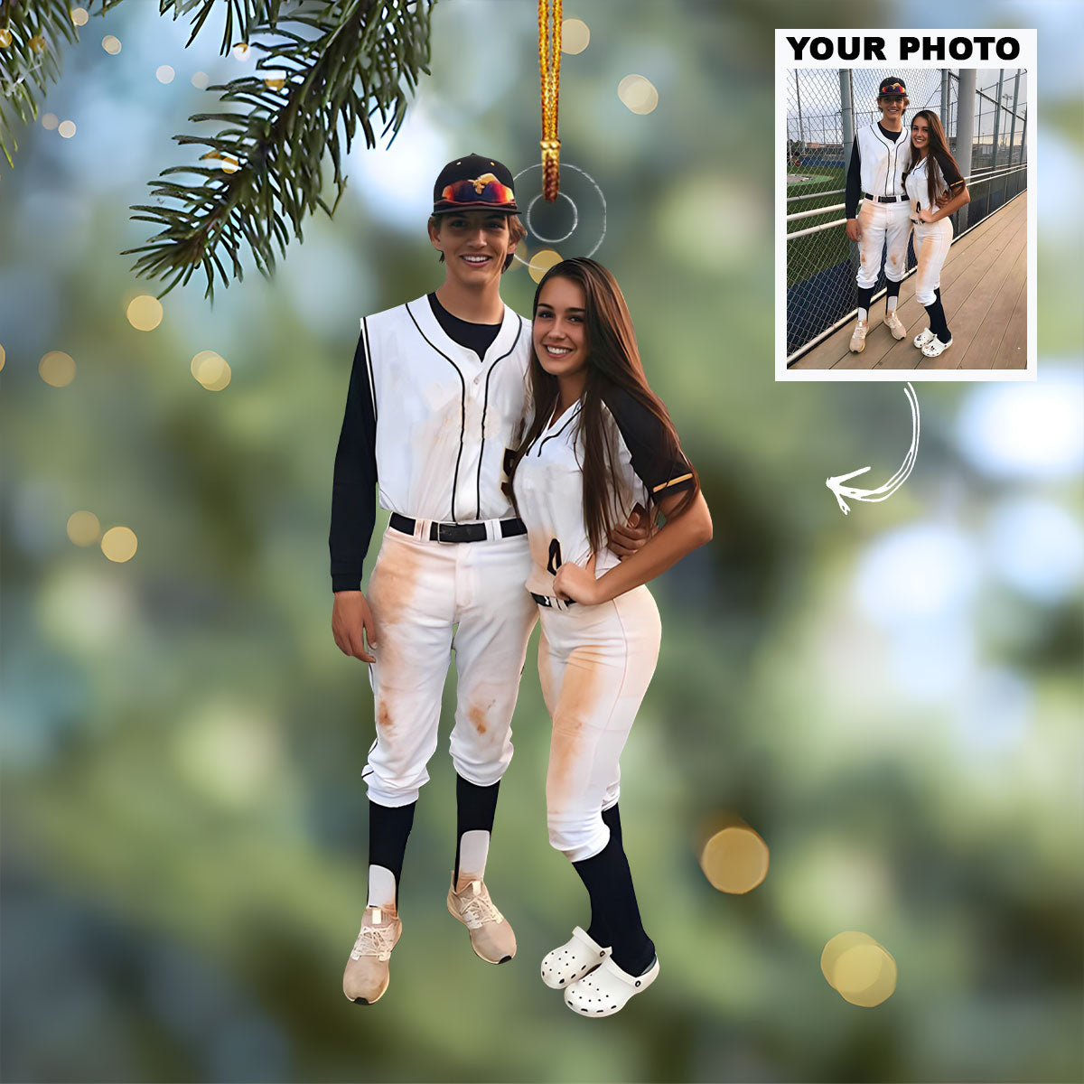 Customized Photo Ornament Couple Family Christmas Personalized Photo Mica Ornament Christmas