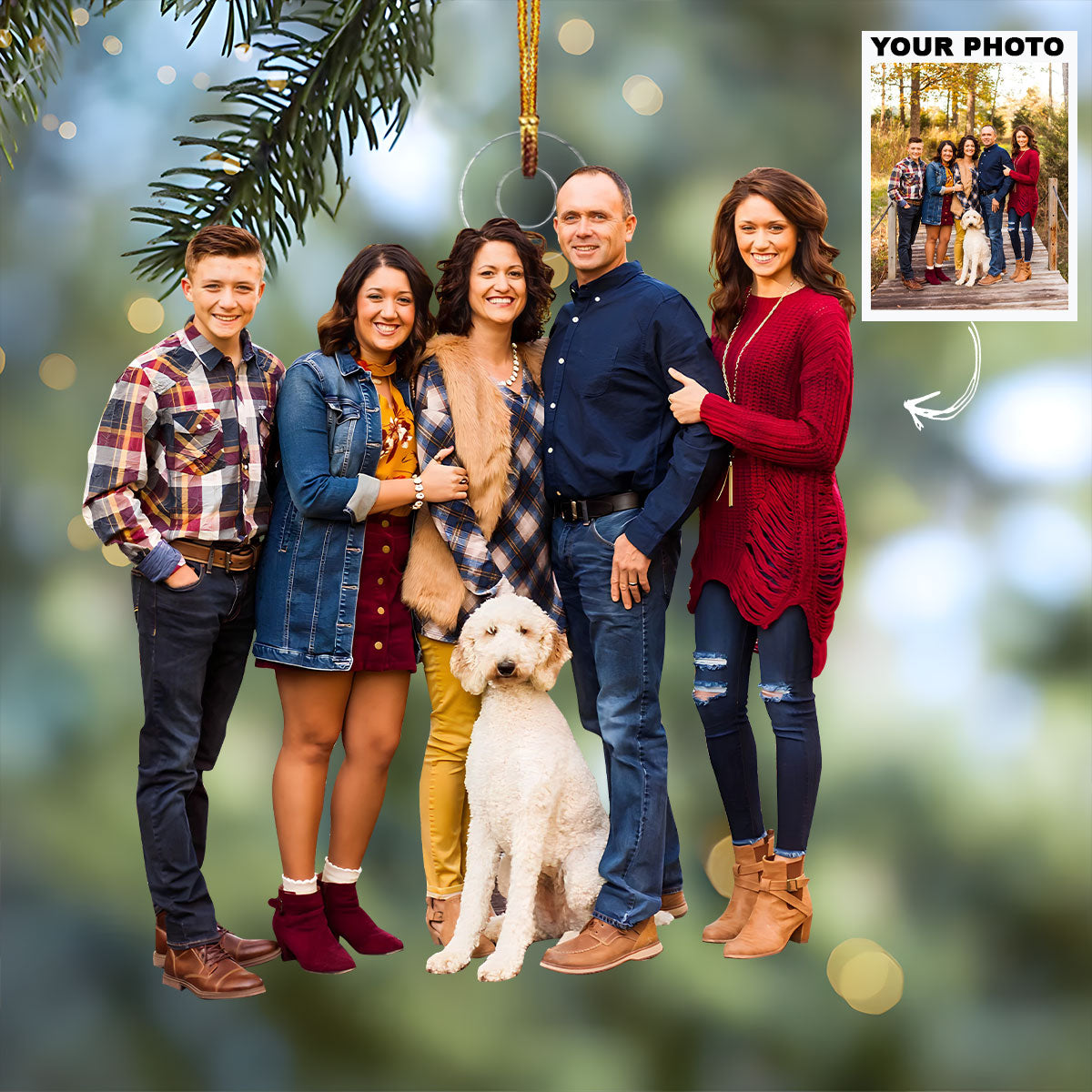 Customized Photo Ornament Couple Family Members Christmas Personalized Photo Mica Orname 2