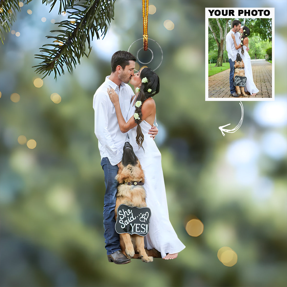 Customized Photo Ornament Couple Photo Personalized Photo Mica Ornament Christmas Gift