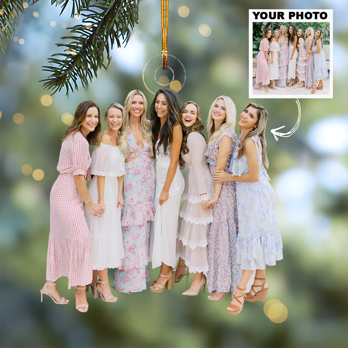 Customized Photo Ornament Family Besties Special Moments Personalized Photo Mica Ornamen