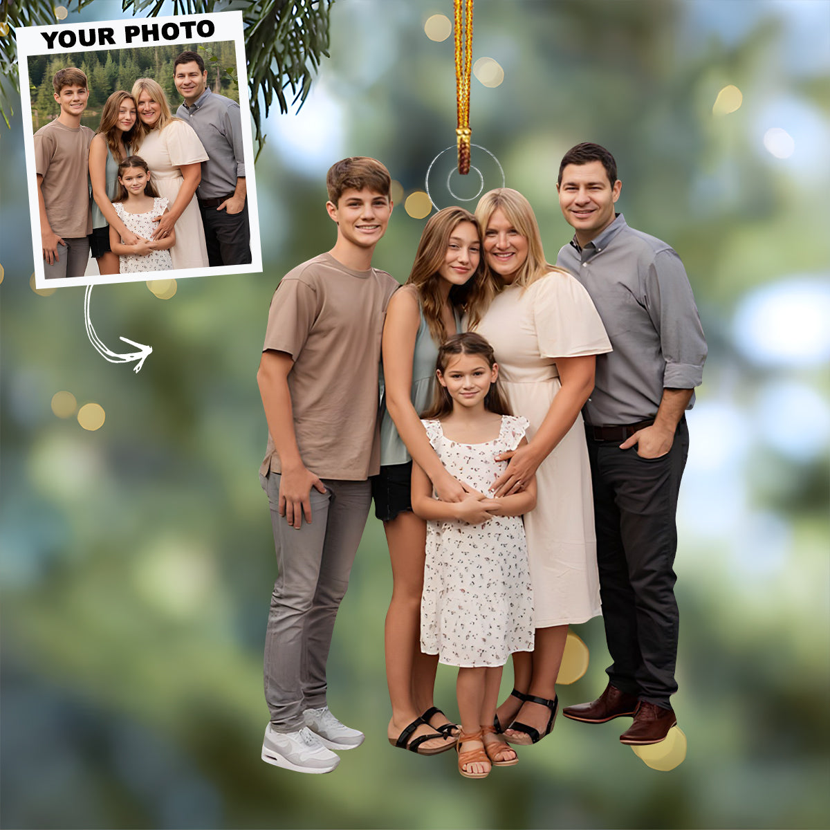 Customized Photo Ornament Family Christmas Personalized Photo Mica Ornament