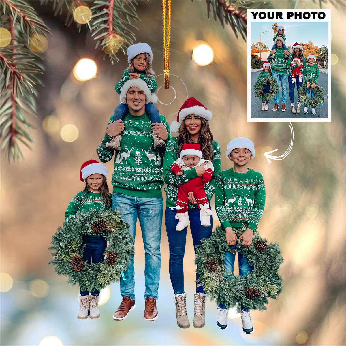 Customized Photo Ornament Family Family Special Moments V6 Personalized Photo Mica Ornam