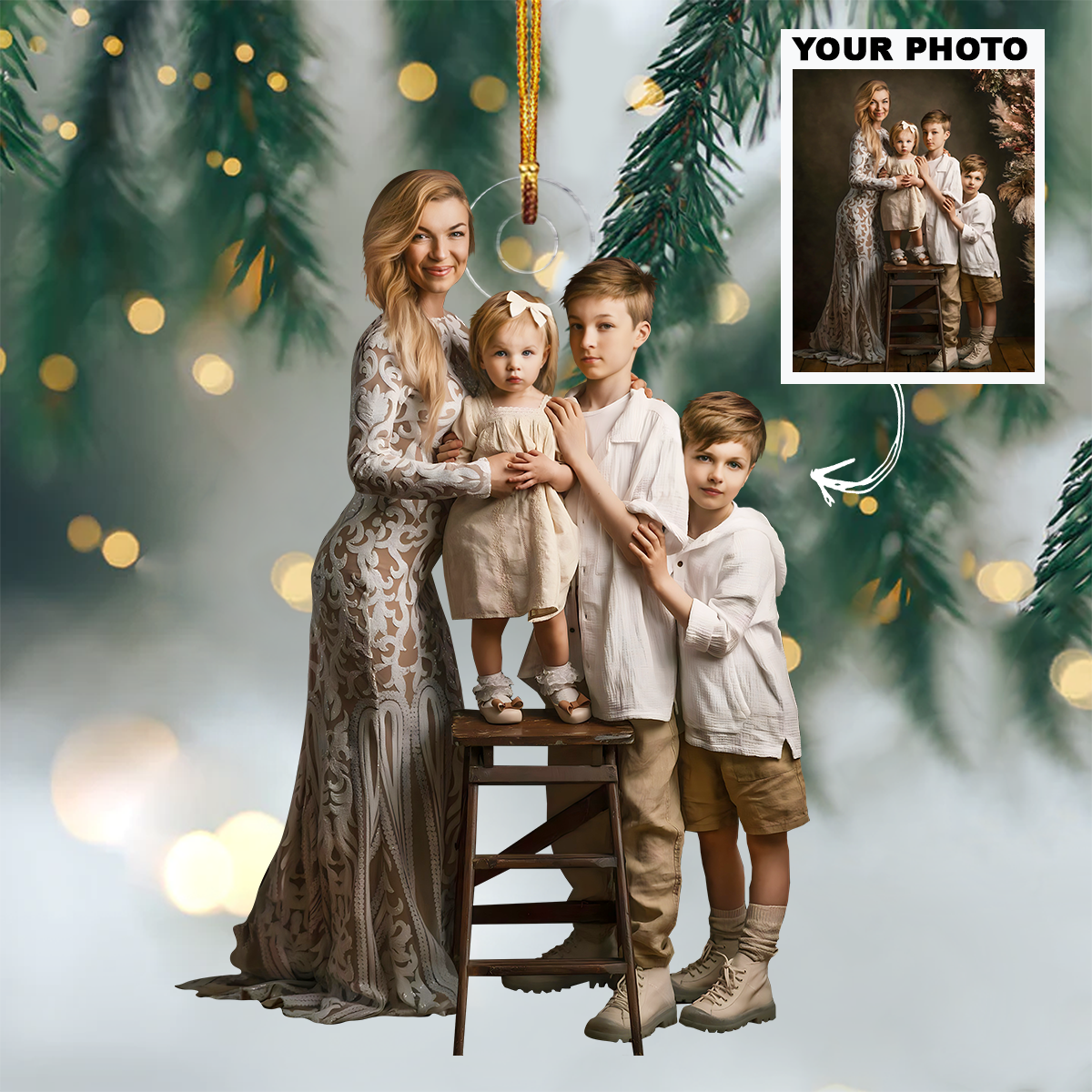 Customized Photo Ornament Family Special Moments Personalized Photo Mica Ornament Christmas 2025