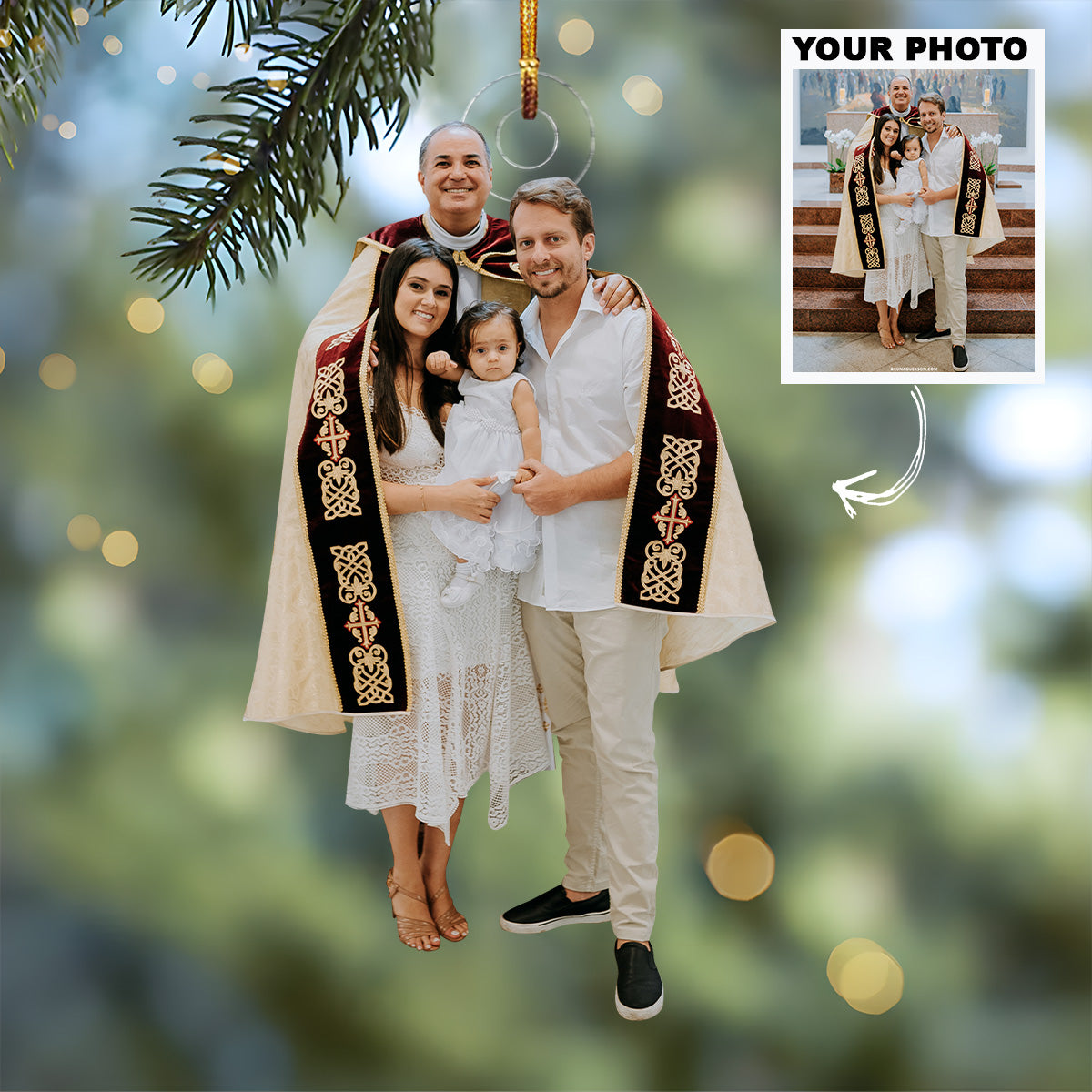 Customized Photo Ornament Family Special Moments V5 Personalized Photo Mica Ornament