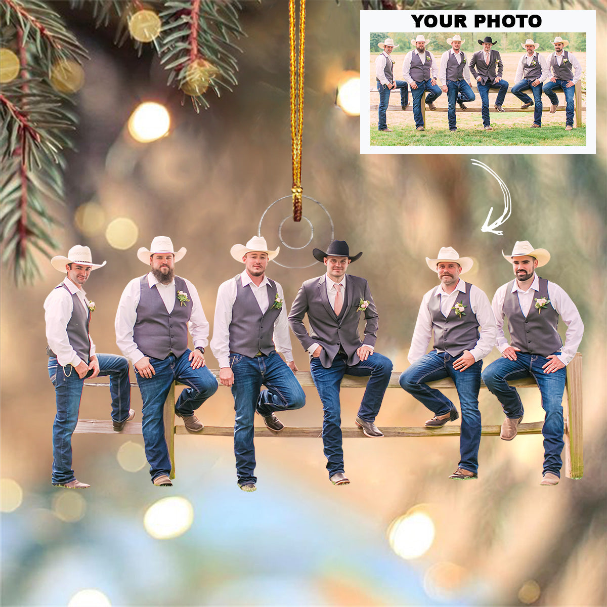 Customized Photo Ornament Friends Special Moments Personalized Photo Mica Ornament Christmas
