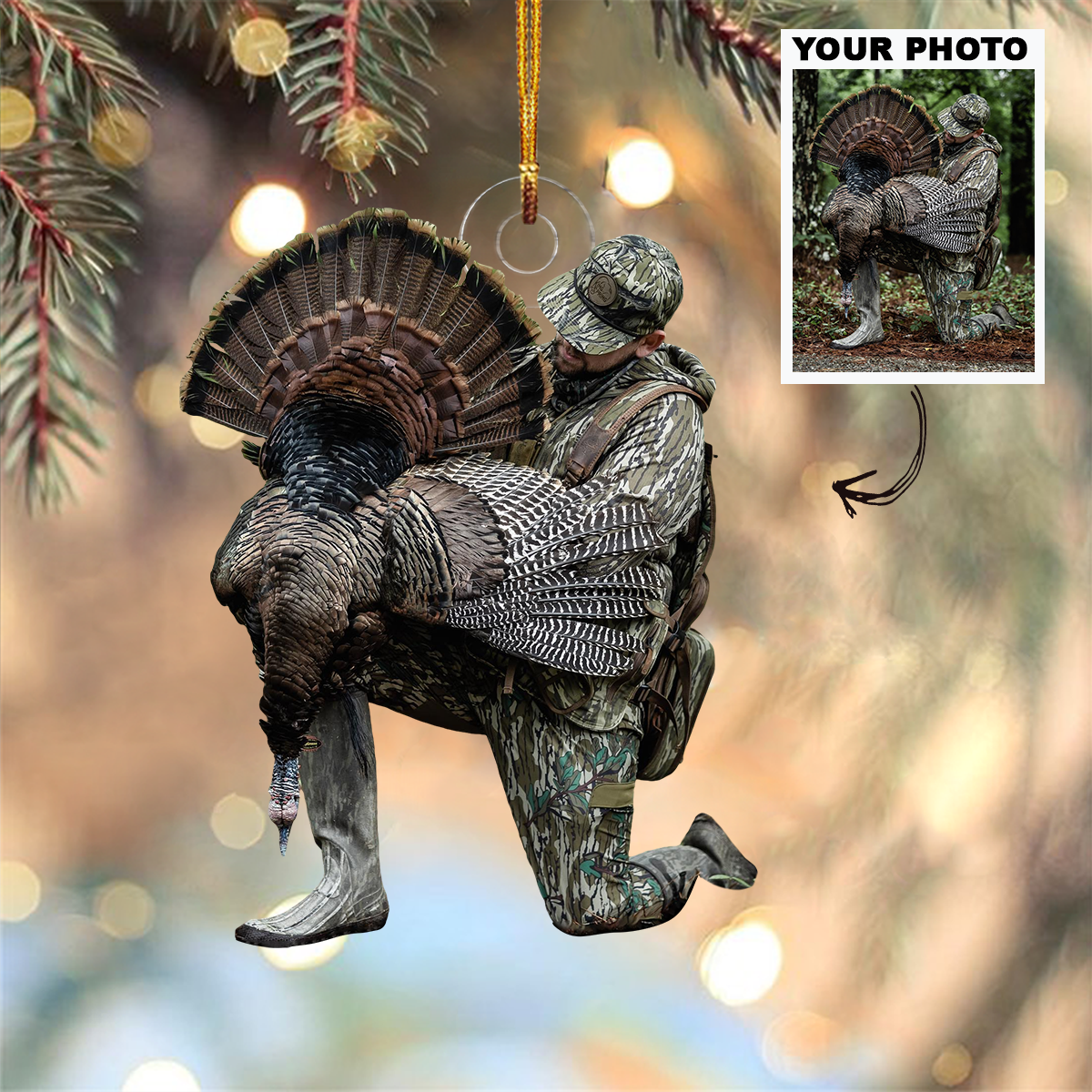 Customized Photo Ornament I Love Being A Hunter Personalized Photo Mica Ornament Christmas