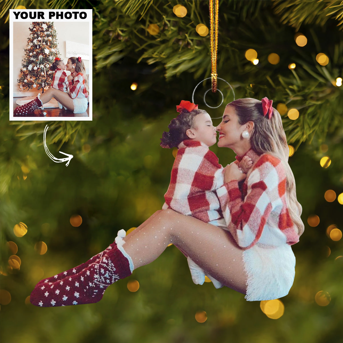 Customized Photo Ornament Mom Christmas Personalized Photo Mica Ornament