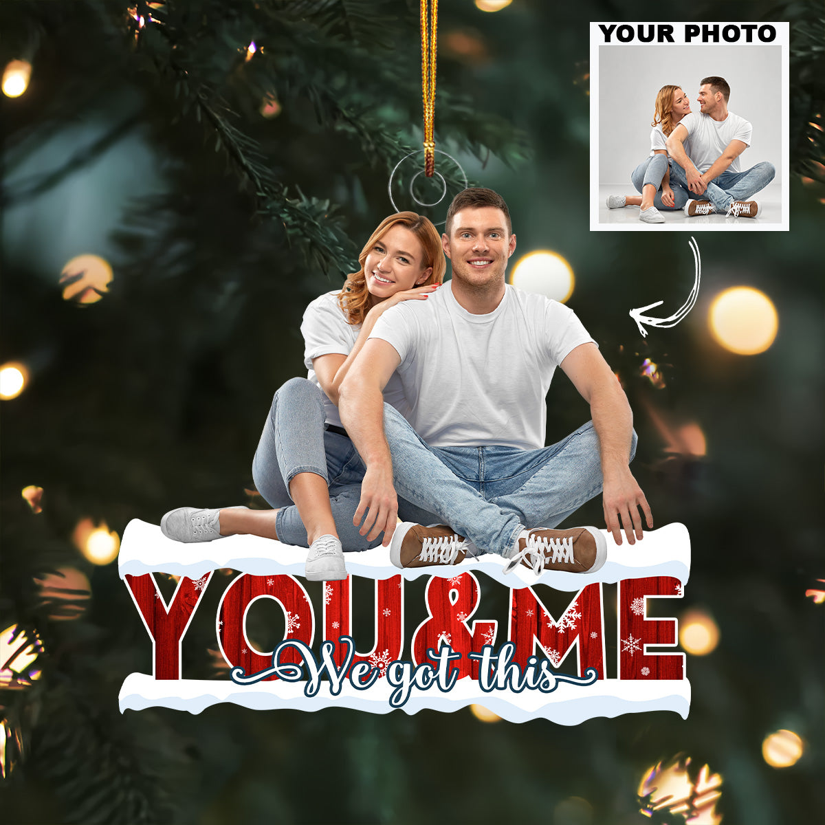 Customized Photo Ornament Personalized Photo Mica Ornament Christmas Gift For Couple