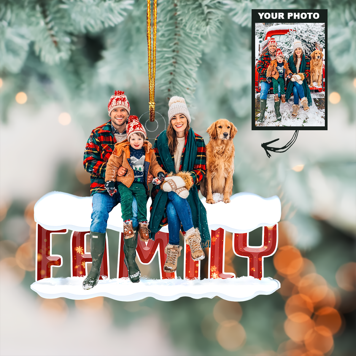 Customized Photo Ornament Personalized Photo Mica Ornament Christmas Gift For Family