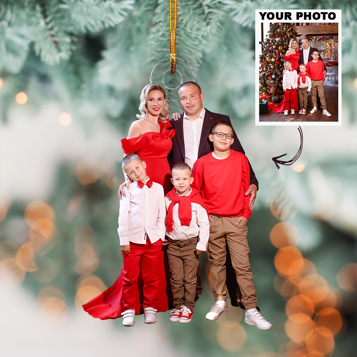 Customized Photo Ornament Personalized Photo Mica Ornament Christmas Gift For Family M 4