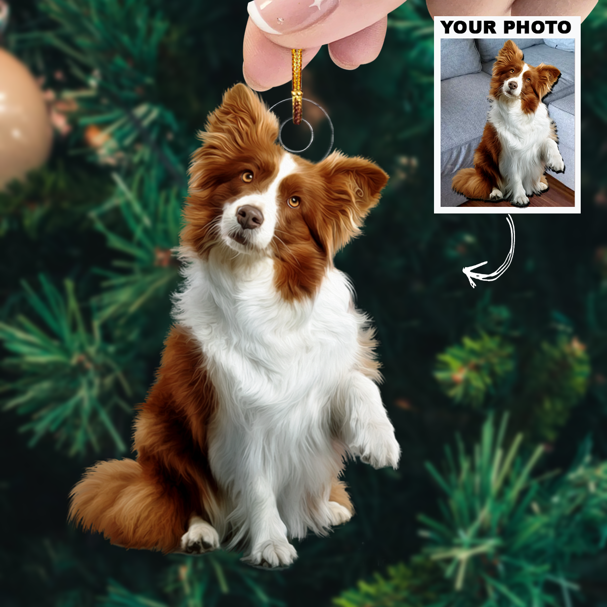 Customized Photo Ornament Personalized Photo Mica Ornament Christmas Gift For Pet Love 2