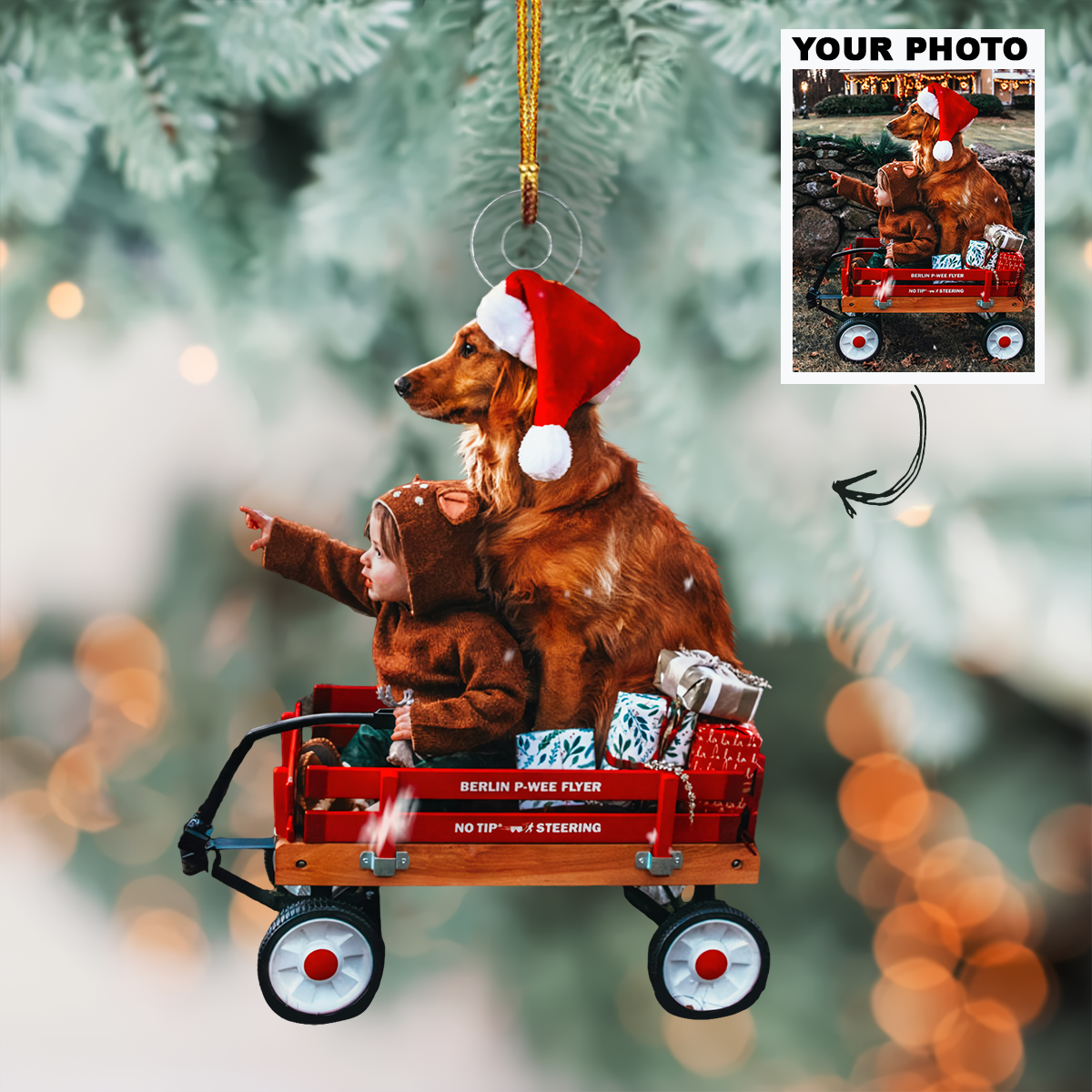 Customized Photo Ornament Personalized Photo Mica Ornament Christmas Gift For Pet Love