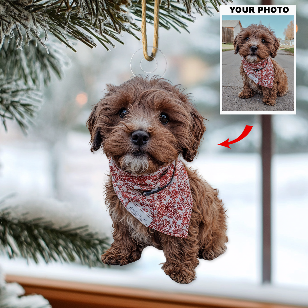 Customized Photo Ornament Pet Lovely Moments Personalized Photo Mica Ornament Christma