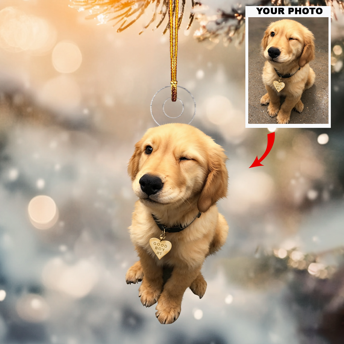 Customized Photo Ornament Pet Special Moments Personalized Photo Mica Ornament Christmas 2