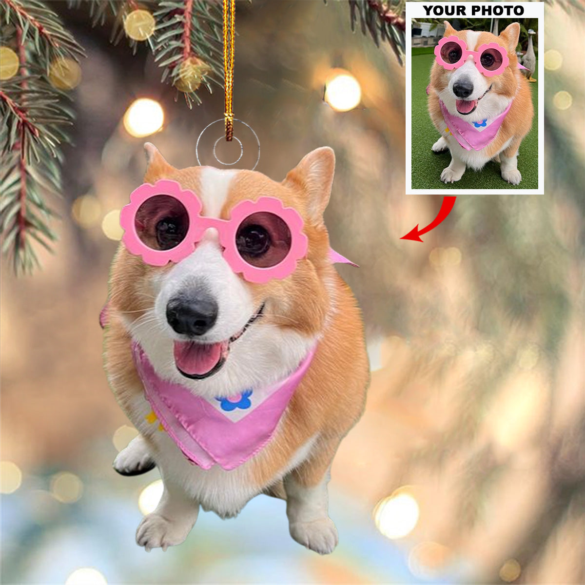 Customized Photo Ornament Pet Special Moments Personalized Photo Mica Ornament Christmas 3