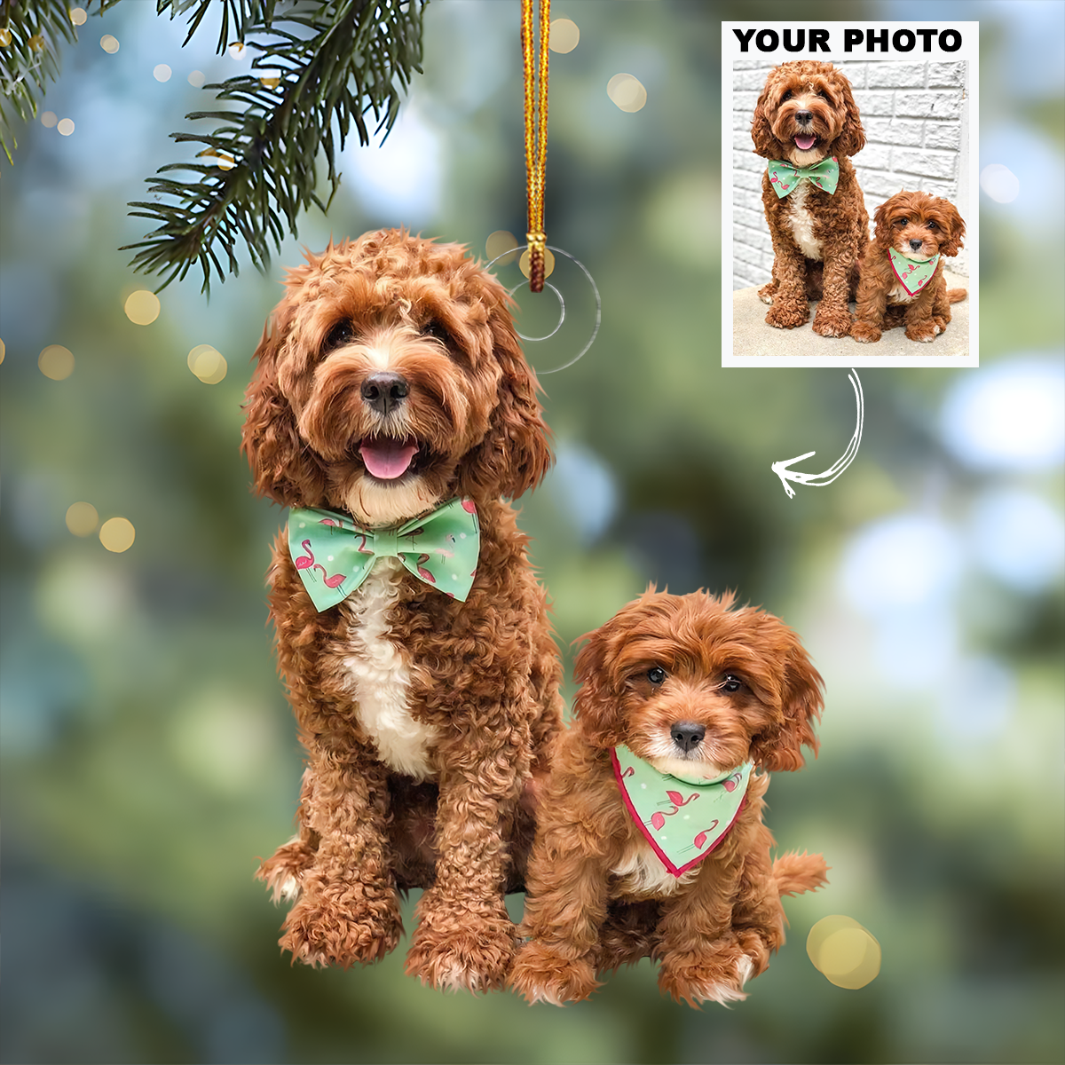 Customized Photo Ornament Pet Special Moments V2 Personalized Photo Mica Ornament Christmas