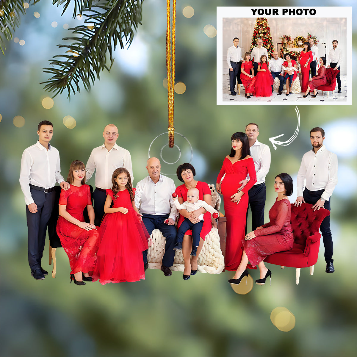 Customized Photo Ornament Special Moment With The Family Personalized Photo Mica Ornamen
