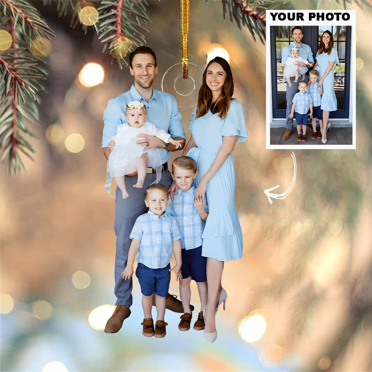 Customized Photo Ornament This Christmas Our Family V2 Personalized Photo Mica Ornament