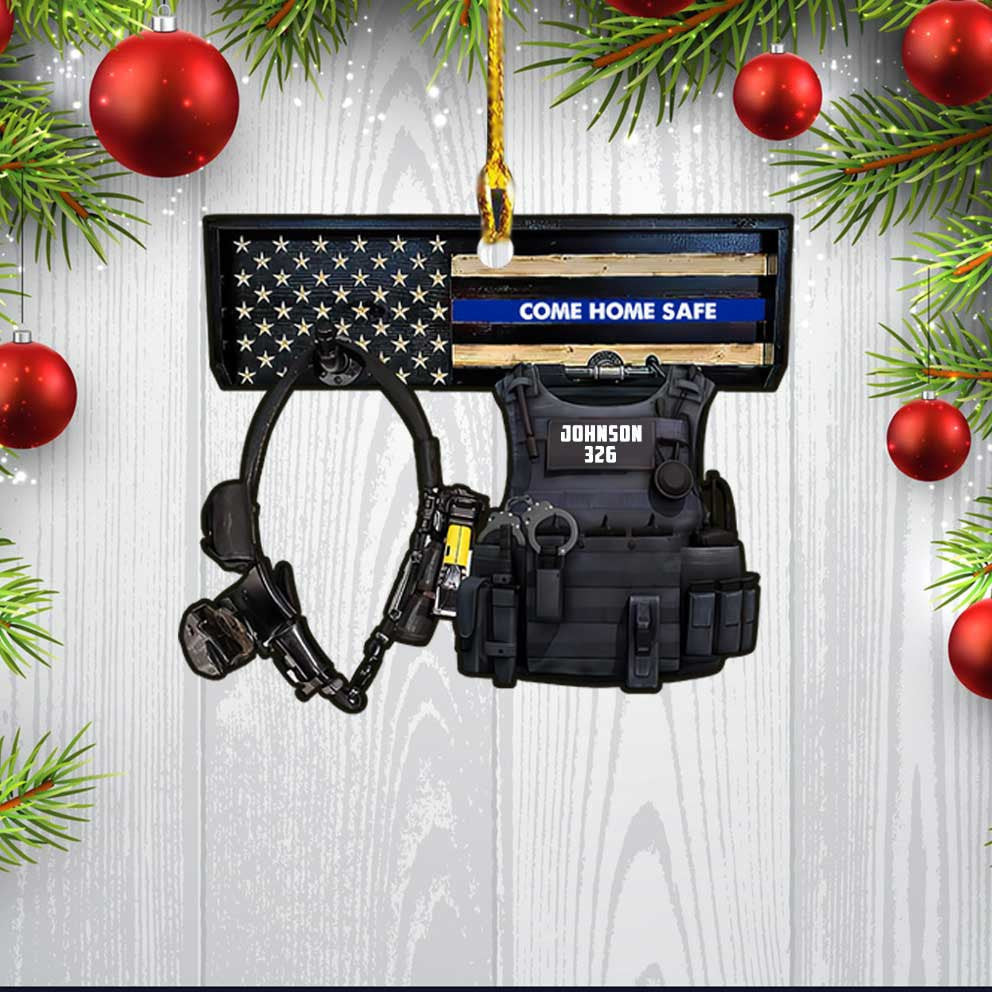 Customized Police Costume Equipment Flat Acrylic Ornament Christmas Gift for Police