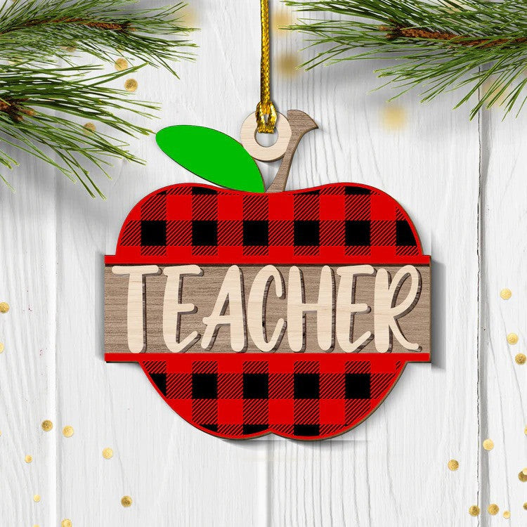 Customized Teacher Name Custom Shape Teacher Christmas Ornament for Her Him