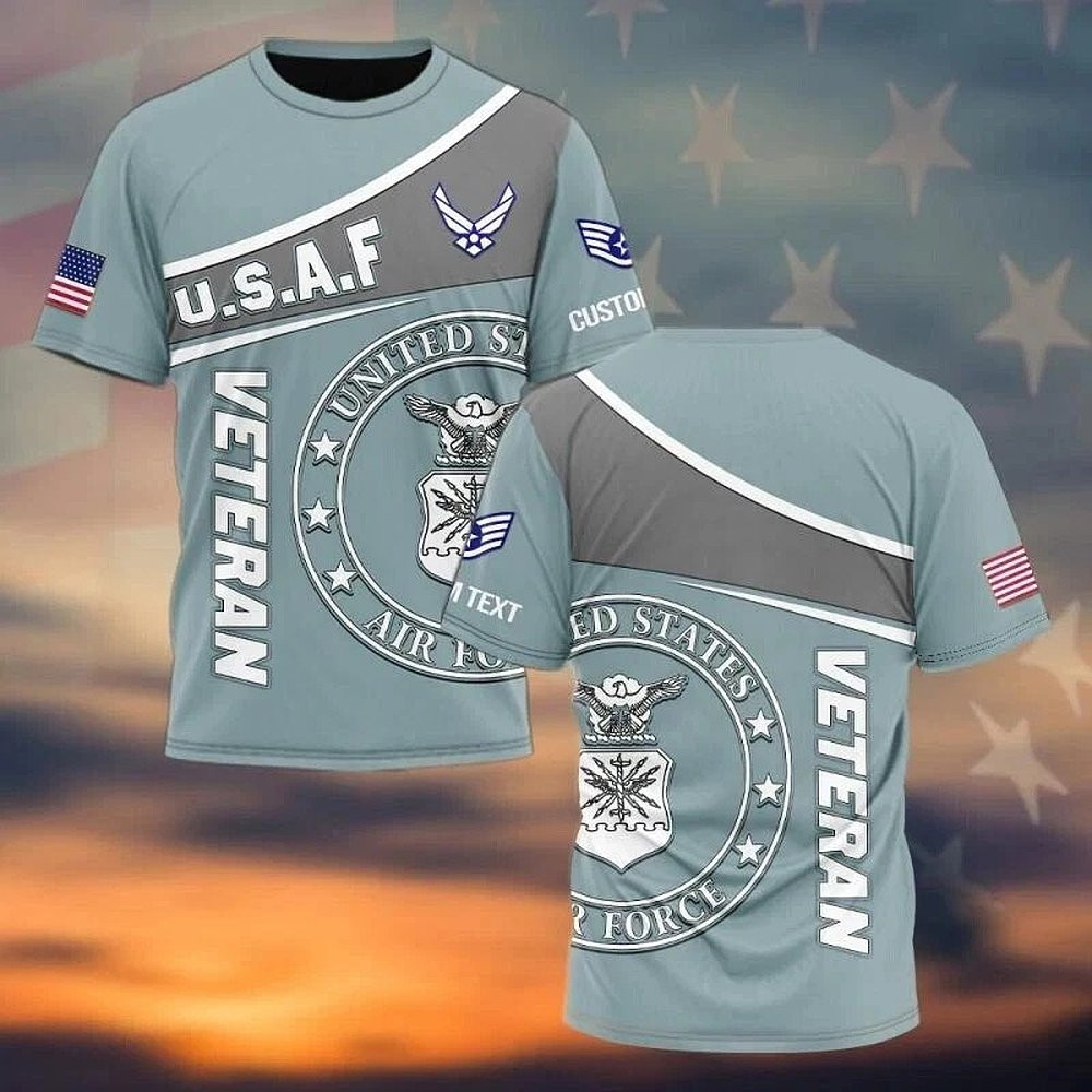 Customized US Air Force Veteran Military T-Shirt Gifts For Air Force Veterans