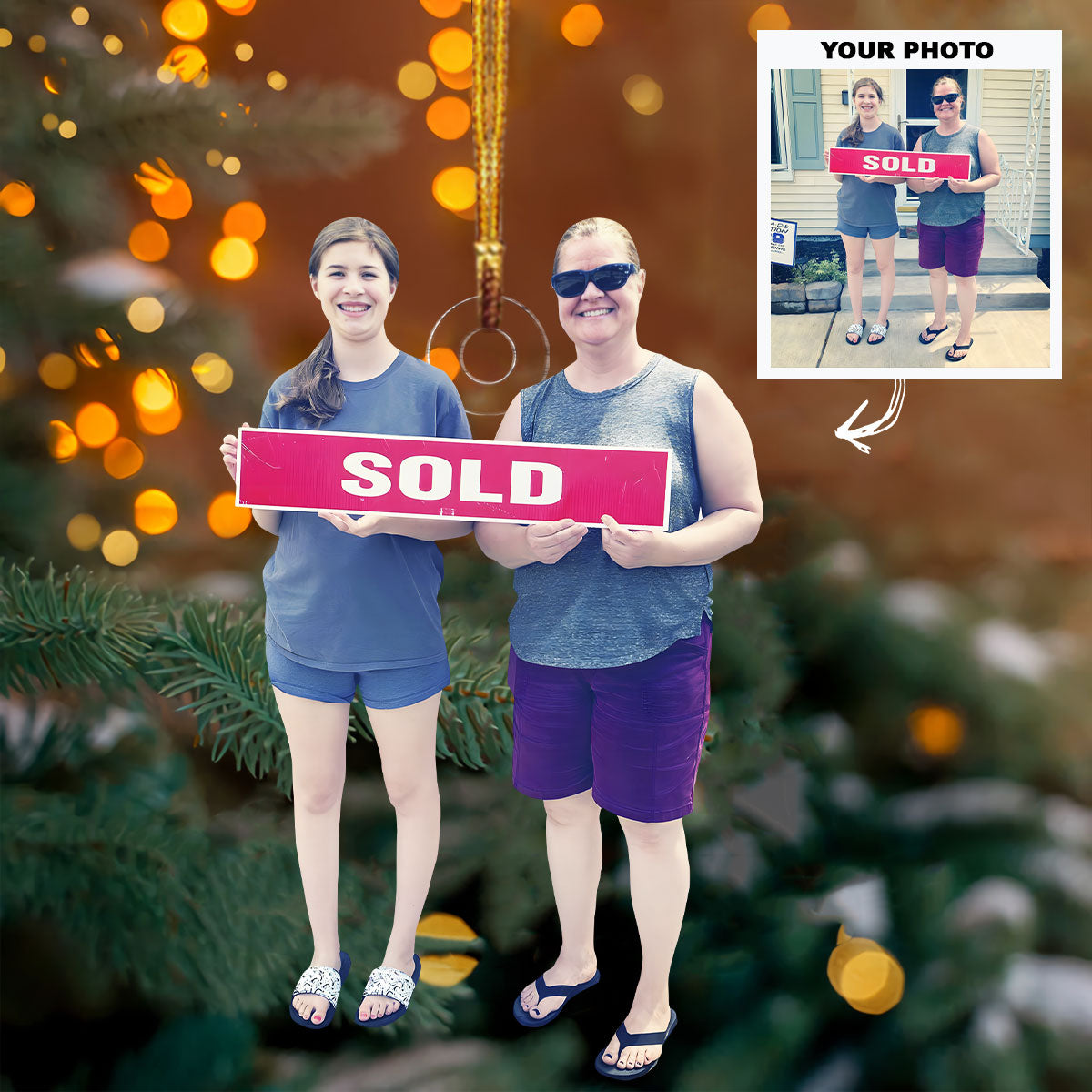 Customized Your Photo Ornament Personalized Custom Photo Mica Ornament Christmas Gift 2