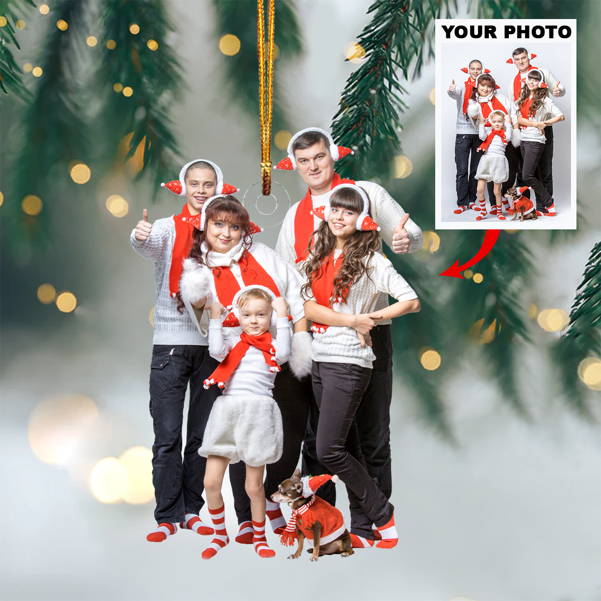Customized Your Photo Ornament Personalized Photo Mica Ornament Christmas Gift For Family 2