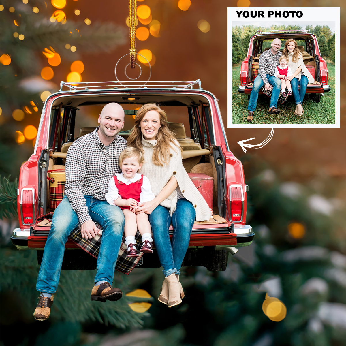 Customized Your Photo Ornament Personalized Photo Mica Ornament Christmas Gift For Family