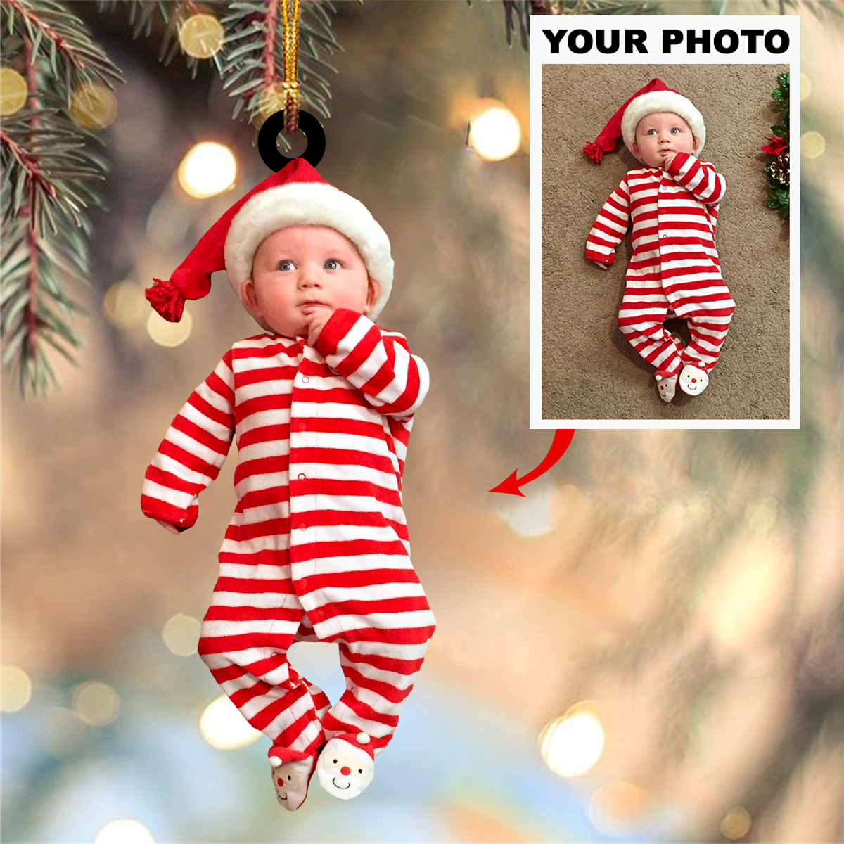Customized Your Photo Ornament Personalized Photo Mica Ornament Christmas Gifts For Family 2