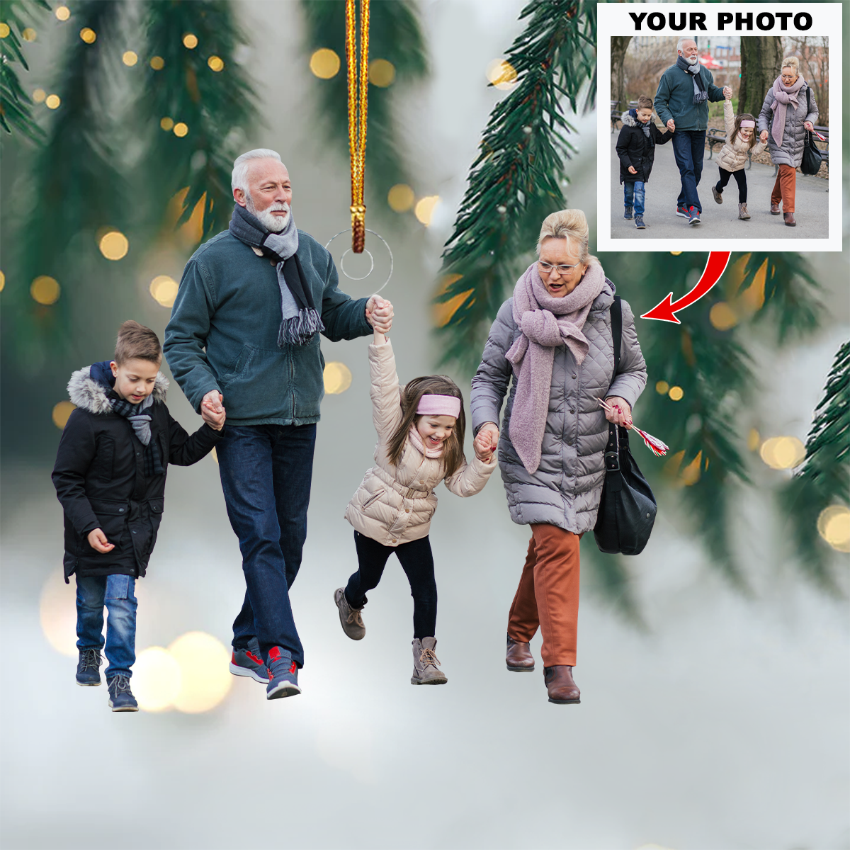 Customized Your Photo Ornament Personalized Photo Mica Ornament Christmas Gifts For Family