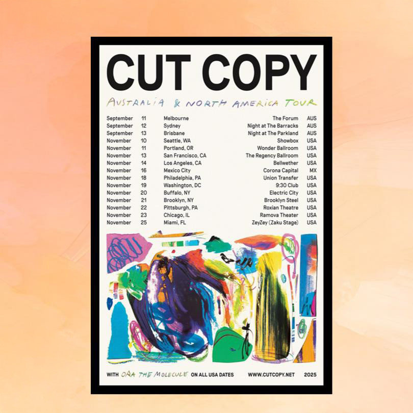 Cut Copy Merch Australia North America Tour 2025 Poster Home Decor Gifts For Music Fans