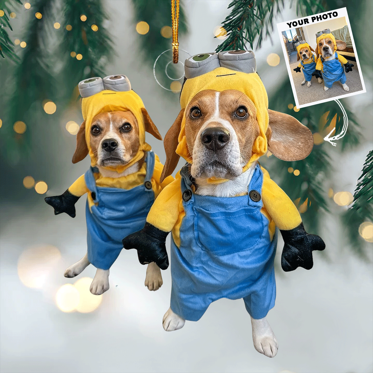 Cute Beagle Personalized Mica Ornament Christmas Gift For Pet Lover Family Members