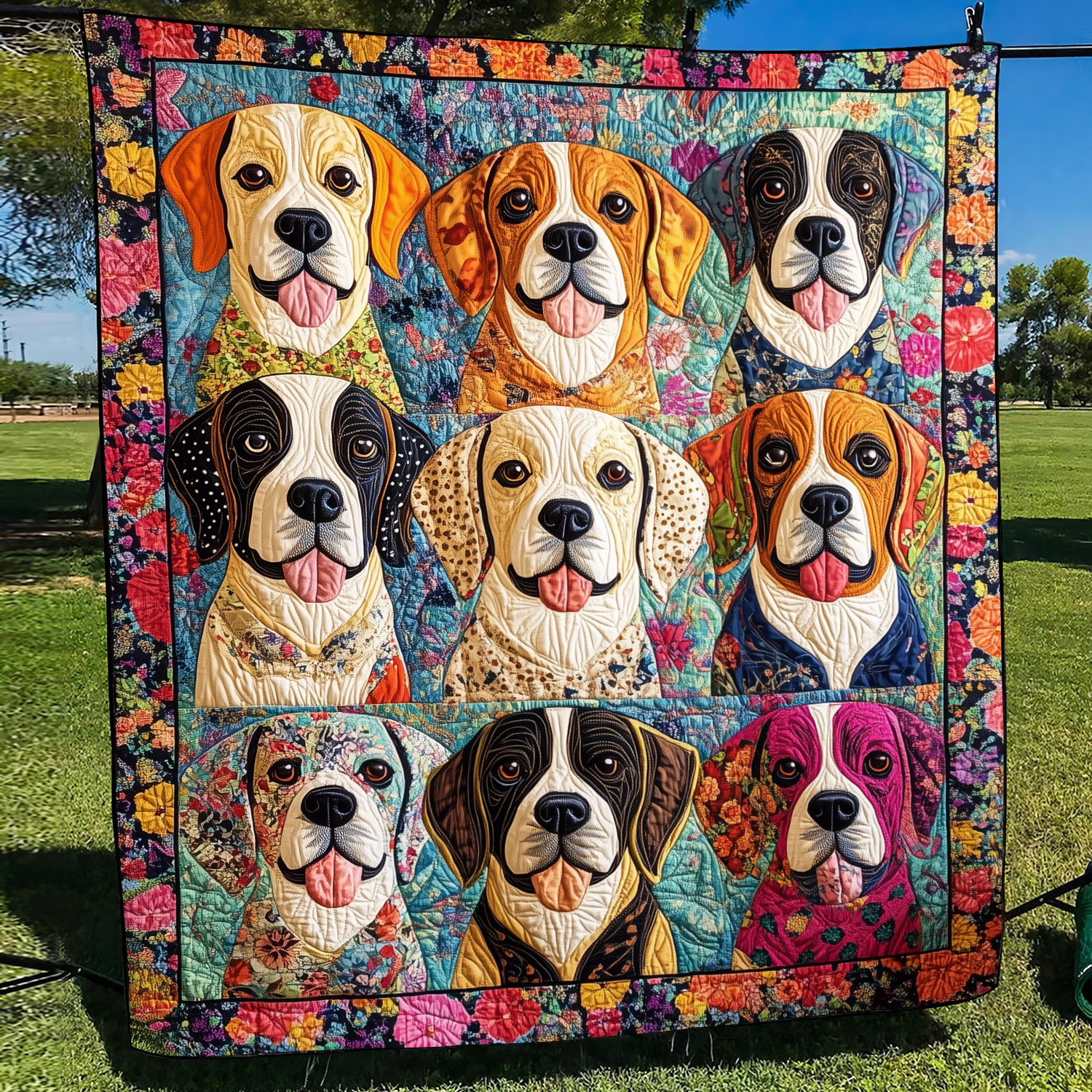 Cute Beagles Quilted Blanket Cute Blankets For Bed